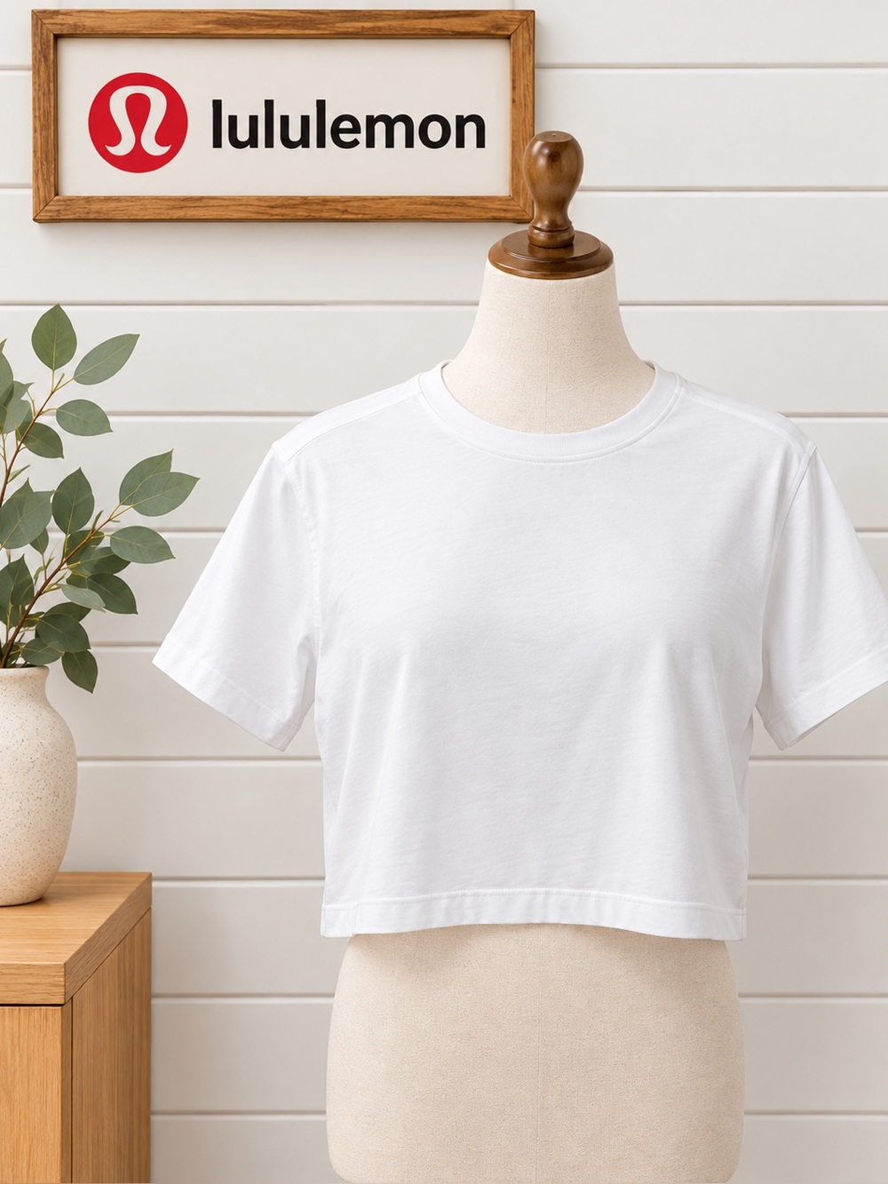 Lululemon White Cropped T-Shirt – Estimated Size S